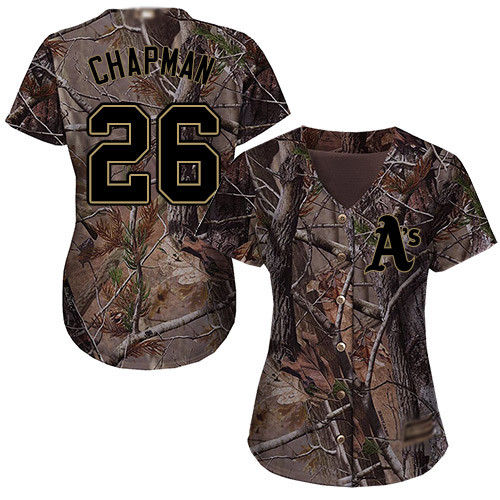 Athletics #26 Matt Chapman Camo Realtree Collection Cool Base Women's Stitched Baseball Jersey Athletics #26 Matt Chapman Camo Realtree Collection Cool Base Women's Stitched Baseball Jersey