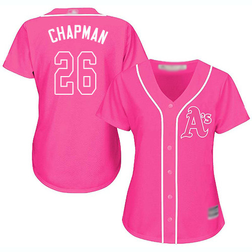 Athletics #26 Matt Chapman Pink Fashion Women's Stitched Baseball Jersey Athletics #26 Matt Chapman Pink Fashion Women's Stitched Baseball Jersey