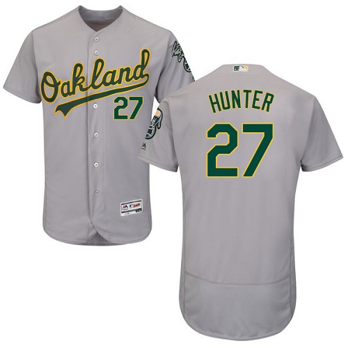 Athletics #27 Catfish Hunter Grey Flexbase Authentic Collection Stitched MLB Jersey Athletics #27 Catfish Hunter Grey Flexbase Authentic Collection Stitched MLB Jersey