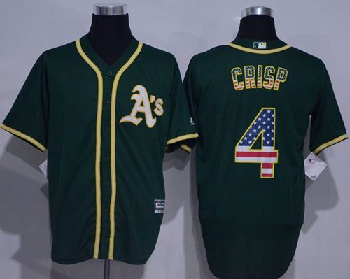 Athletics #4 Coco Crisp Green USA Flag Fashion Stitched MLB Jersey Athletics #4 Coco Crisp Green USA Flag Fashion Stitched MLB Jersey