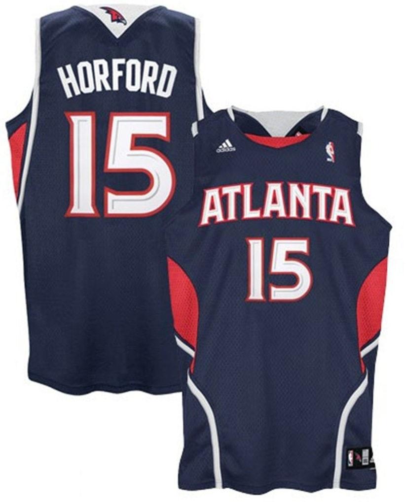 Atlanta Hawks #15 Al Horford Road Navy Blue Customized Swingman Jersey