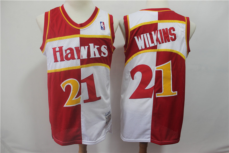 Philadelphia Eagle 21 Wilkins Red and White Retro NBA Jersey
