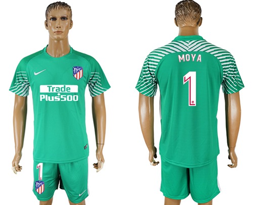 Atletico Madrid #1 Moya Green Goalkeeper Soccer Club Jersey Atletico Madrid #1 Moya Green Goalkeeper Soccer Club Jersey