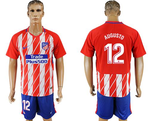 Atletico Madrid #12 Augusto Home Soccer Club Jersey Atletico Madrid #12 Augusto Home Soccer Club Jersey