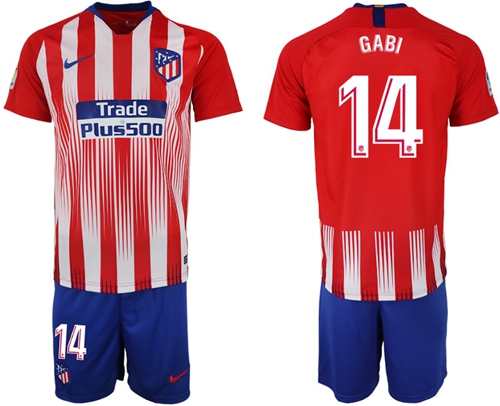Atletico Madrid #14 Gabi Home Soccer Club Jersey