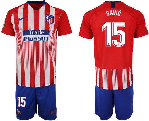 Atletico Madrid #15 Savic Home Soccer Club Jersey Atletico Madrid #15 Savic Home Soccer Club Jersey