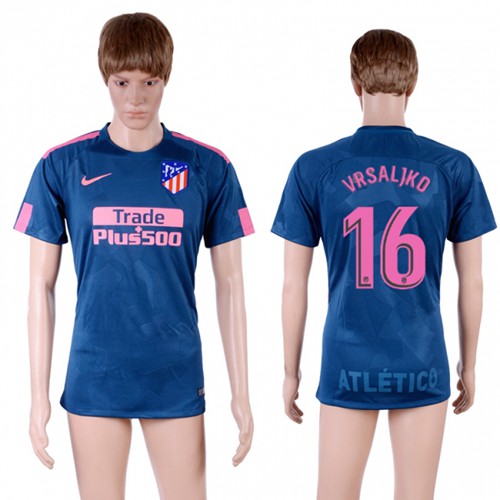 Atletico Madrid #16 Vrsaljko Sec Away Soccer Club Jersey Atletico Madrid #16 Vrsaljko Sec Away Soccer Club Jersey