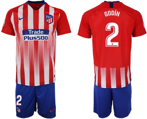 Atletico Madrid #2 Godin Home Soccer Club Jersey Atletico Madrid #2 Godin Home Soccer Club Jersey