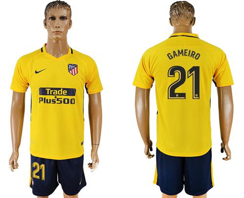Atletico Madrid #21 Gameiro Away Soccer Club Jersey Atletico Madrid #21 Gameiro Away Soccer Club Jersey