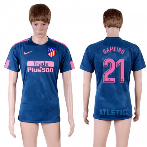 Atletico Madrid #21 Gameiro Sec Away Soccer Club Jersey Atletico Madrid #21 Gameiro Sec Away Soccer Club Jersey
