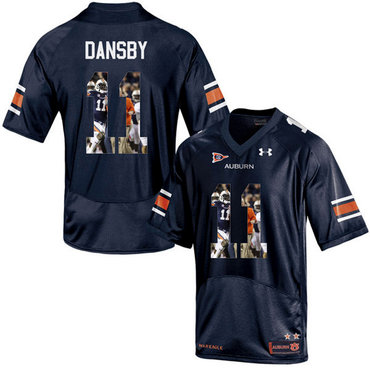Auburn Tigers 11 Carlos Dansby Navy With Portrait Print College Football Jersey3