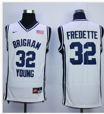 BYU Cougars #32 Jimmer Fredette White Basketball Stitched NCAA Jersey