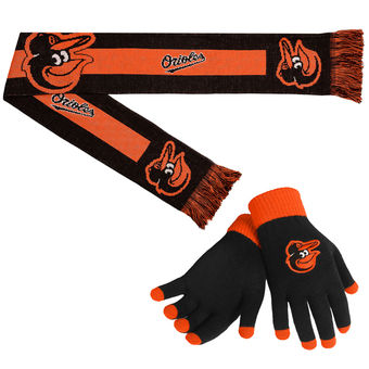 Baltimore Orioles Gloves & Scarf Set