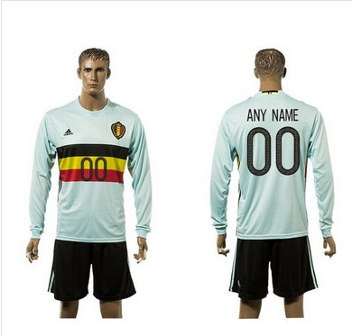 Belgium Personalized Away Long Sleeve Soccer Country Jersey Belgium Personalized Away Long Sleeve Soccer Country Jersey