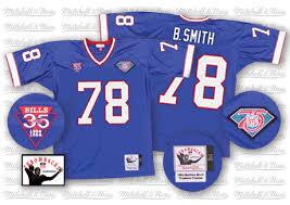 Bills #78 B.Smith Blue Men's Throwback Jersey