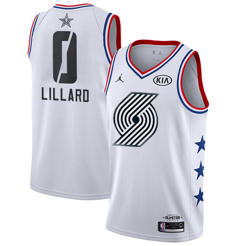 Blazers #0 Damian Lillard White Youth Basketball Jordan Swingman 2019 All-Star Game Jersey
