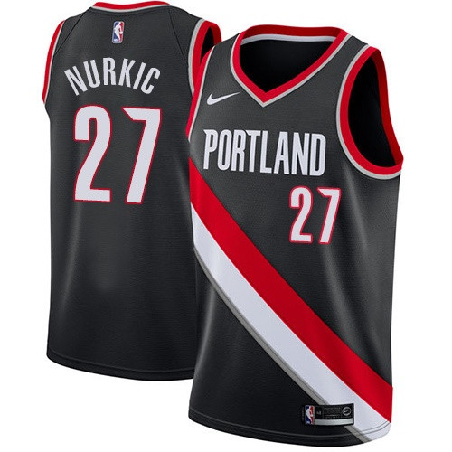 Blazers #27 Jusuf Nurkic Black Women's Basketball Swingman Icon Edition Jersey