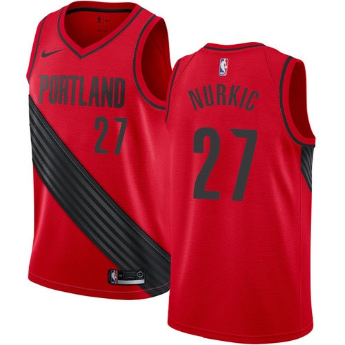 Blazers #27 Jusuf Nurkic Red Women's Basketball Swingman Statement Edition Jersey