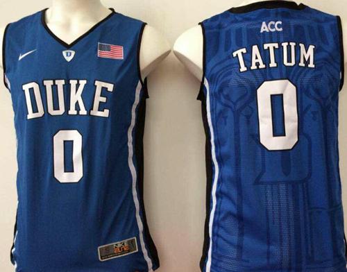 Blue Devils #0 Jayson Tatum Blue Basketball Stitched NCAA Jersey Blue Devils #0 Jayson Tatum Blue Basketball Stitched NCAA Jersey