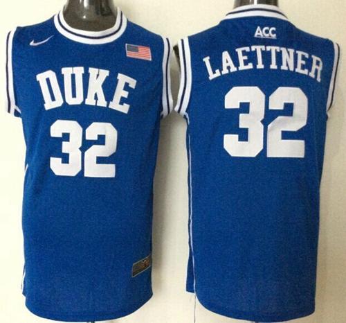 Blue Devils #32 Christian Laettner Blue Basketball New Stitched NCAA jersey