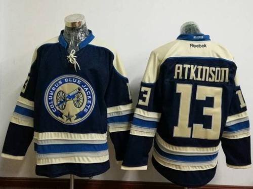 Blue Jackets #13 Cam Atkinson Navy Blue Alternate Stitched NHL Jersey Blue Jackets #13 Cam Atkinson Navy Blue Alternate Stitched NHL Jersey