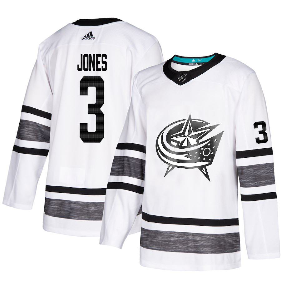 Blue Jackets #3 Seth Jones White Authentic 2019 All-Star Stitched Youth Hockey Jersey