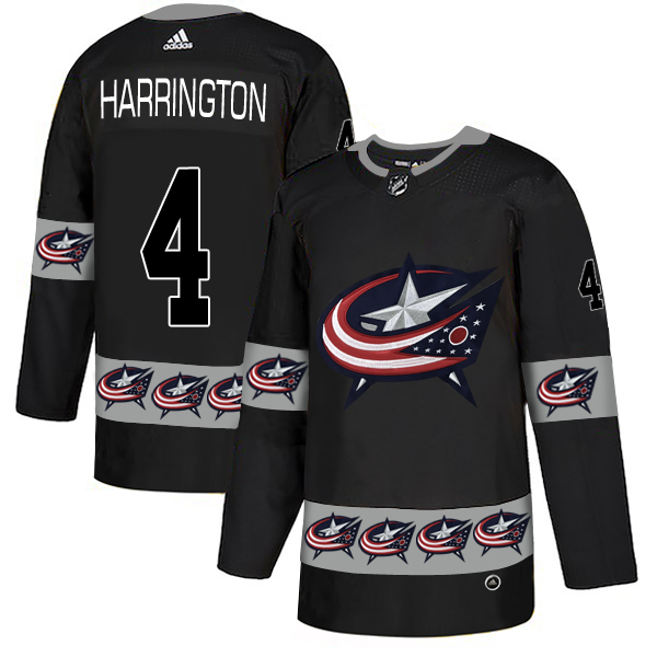 Blue Jackets 4 Scott Harrington Black Team Logos Fashion Adidas Jersey Blue Jackets 4 Scott Harrington Black Team Logos Fashion Adidas Jersey