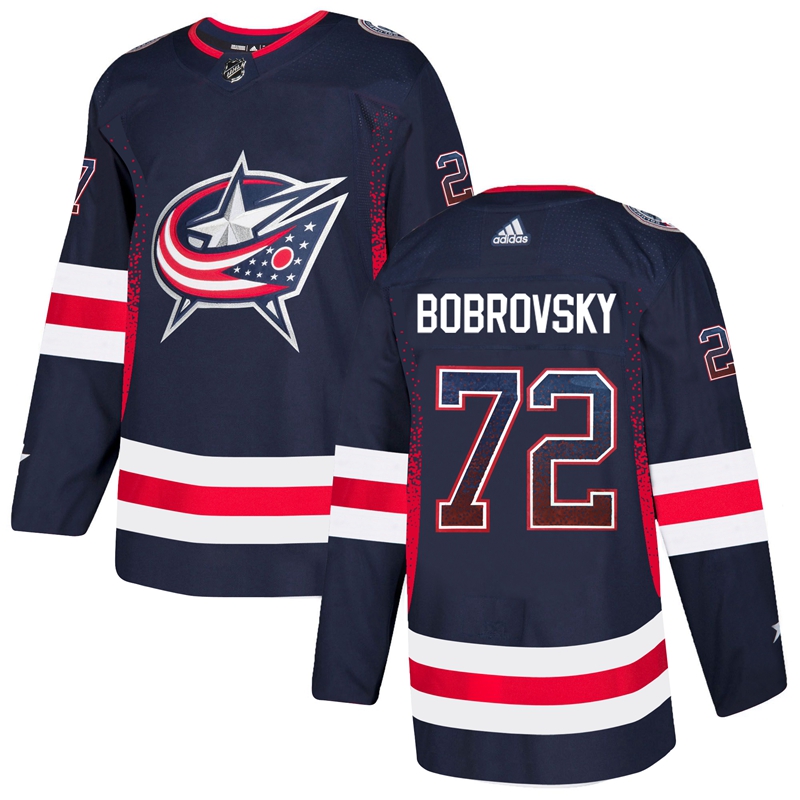 Blue Jackets 72 Sergei Bobrovsky Navy Drift Fashion Adidas Jersey Blue Jackets 72 Sergei Bobrovsky Navy Drift Fashion Adidas Jersey