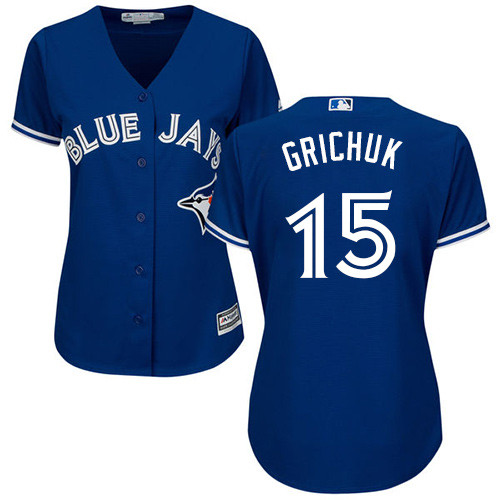 Blue Jays #15 Randal Grichuk Blue Alternate Women's Stitched Baseball Jersey Blue Jays #15 Randal Grichuk Blue Alternate Women's Stitched Baseball Jersey
