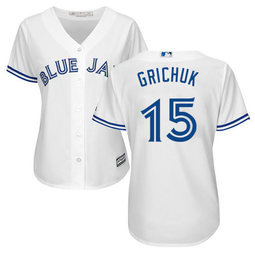 Blue Jays #15 Randal Grichuk White Home Women's Stitched Baseball Jersey Blue Jays #15 Randal Grichuk White Home Women's Stitched Baseball Jersey