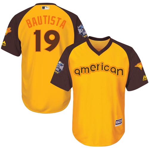 Blue Jays #19 Jose Bautista Gold 2016 All-Star American League Stitched Youth MLB Jersey Blue Jays #19 Jose Bautista Gold 2016 All-Star American League Stitched Youth MLB Jersey