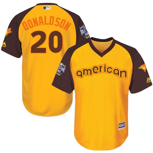 Blue Jays #20 Josh Donaldson Gold 2016 All-Star American League Stitched Youth MLB Jersey Blue Jays #20 Josh Donaldson Gold 2016 All-Star American League Stitched Youth MLB Jersey