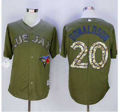 Blue Jays #20 Josh Donaldson Green Camo New Cool Base Stitched MLB Jersey Blue Jays #20 Josh Donaldson Green Camo New Cool Base Stitched MLB Jersey