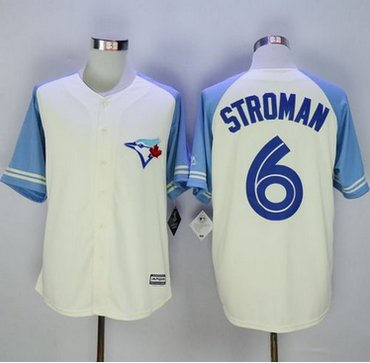 Blue Jays #6 Marcus Stroman CreamBlue Exclusive New Cool Base Stitched MLB Jersey