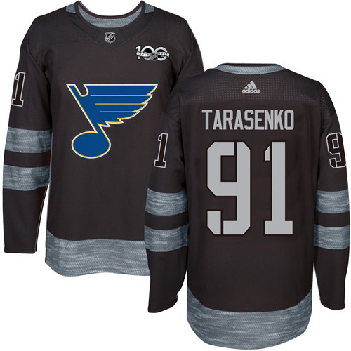 Blues #91 Vladimir Tarasenko Black 1917-2017 100th Anniversary Stitched NHL Jersey Blues #91 Vladimir Tarasenko Black 1917-2017 100th Anniversary Stitched NHL Jersey
