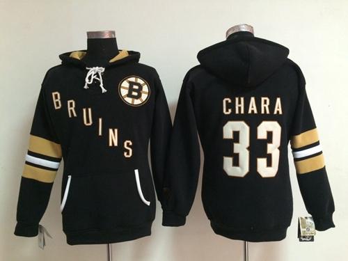 Boston Bruins #33 Zdeno Chara Black Women's Old Time Heidi NHL Hoodie Boston Bruins #33 Zdeno Chara Black Women's Old Time Heidi NHL Hoodie
