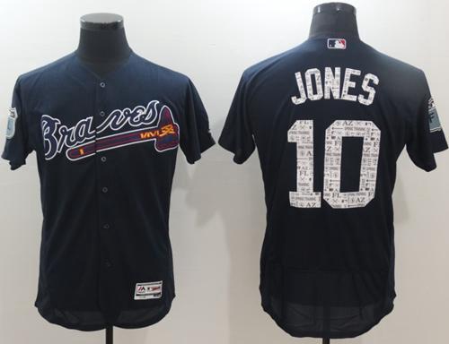 Braves #10 Chipper Jones Navy Blue 2017 Spring Training Authentic FlexBase Stitched MLB Jersey Braves #10 Chipper Jones Navy Blue 2017 Spring Training Authentic FlexBase Stitched MLB Jersey