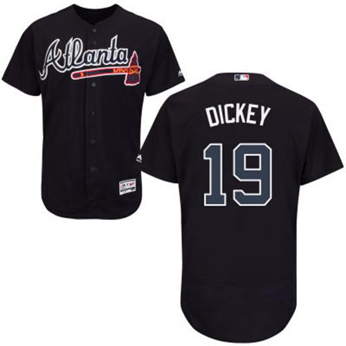 Braves #19 R.A. Dickey Navy Blue Flexbase Authentic Collection Stitched MLB Jersey Braves #19 R.A. Dickey Navy Blue Flexbase Authentic Collection Stitched MLB Jersey