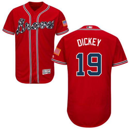 Braves #19 R.A. Dickey Red Flexbase Authentic Collection Stitched MLB Jersey Braves #19 R.A. Dickey Red Flexbase Authentic Collection Stitched MLB Jersey