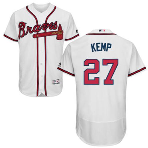 Braves #27 Matt Kemp White Flexbase Authentic Collection Stitched MLB Jersey Braves #27 Matt Kemp White Flexbase Authentic Collection Stitched MLB Jersey