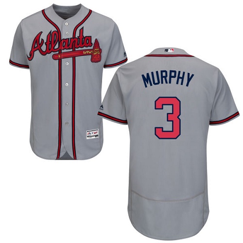 Braves #3 Dale Murphy Grey Flexbase Authentic Collection Stitched MLB Jersey Braves #3 Dale Murphy Grey Flexbase Authentic Collection Stitched MLB Jersey
