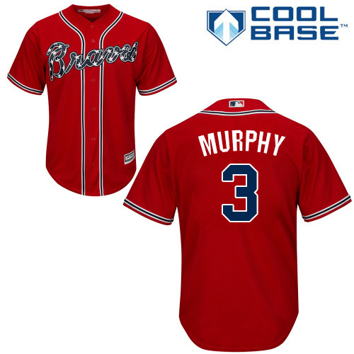 Braves #3 Dale Murphy Red Cool Base Stitched Youth MLB Jersey Braves #3 Dale Murphy Red Cool Base Stitched Youth MLB Jersey