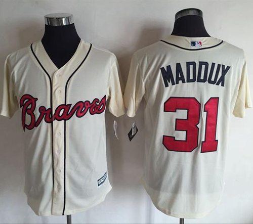 Braves #31 Greg Maddux Cream New Cool Base Stitched MLB Jersey Braves #31 Greg Maddux Cream New Cool Base Stitched MLB Jersey