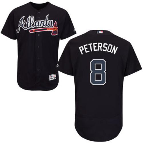 Braves #8 Jace Peterson Navy Blue Flexbase Authentic Collection Stitched MLB Jersey Braves #8 Jace Peterson Navy Blue Flexbase Authentic Collection Stitched MLB Jersey