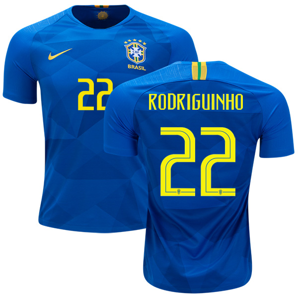 Brazil #22 Rodriguinho Away Soccer Country Jersey Brazil #22 Rodriguinho Away Soccer Country Jersey