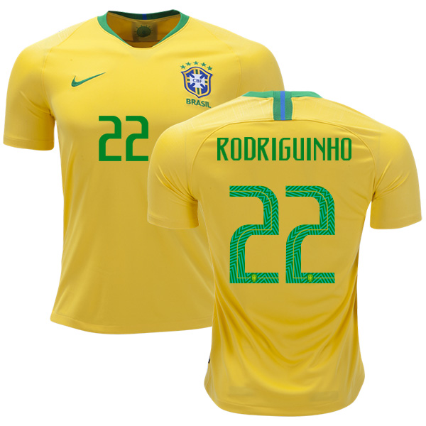Brazil #22 Rodriguinho Home Soccer Country Jersey Brazil #22 Rodriguinho Home Soccer Country Jersey