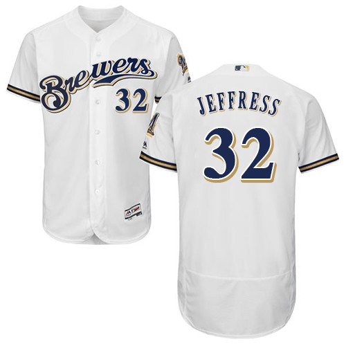 Brewers #32 Jeremy Jeffress White Flexbase Authentic Collection Stitched Baseball Jersey Brewers #32 Jeremy Jeffress White Flexbase Authentic Collection Stitched Baseball Jersey