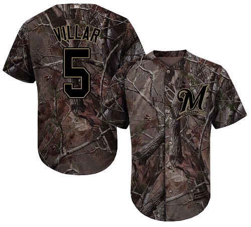Brewers #5 Jonathan Villar Camo Realtree Collection Cool Base Stitched Baseball Jersey