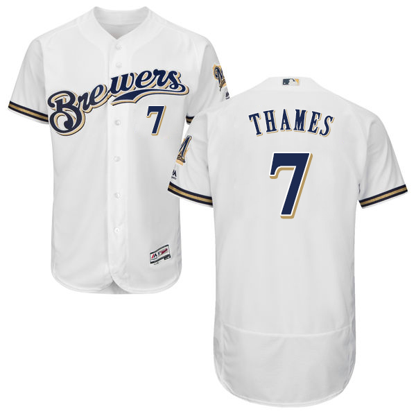 Brewers #7 Eric Thames White Flexbase Authentic Collection Stitched MLB Jersey Brewers #7 Eric Thames White Flexbase Authentic Collection Stitched MLB Jersey
