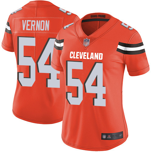 Browns #54 Olivier Vernon Orange Alternate Women's Stitched Football Vapor Untouchable Limited Jersey Browns #54 Olivier Vernon Orange Alternate Women's Stitched Football Vapor Untouchable Limited Jersey